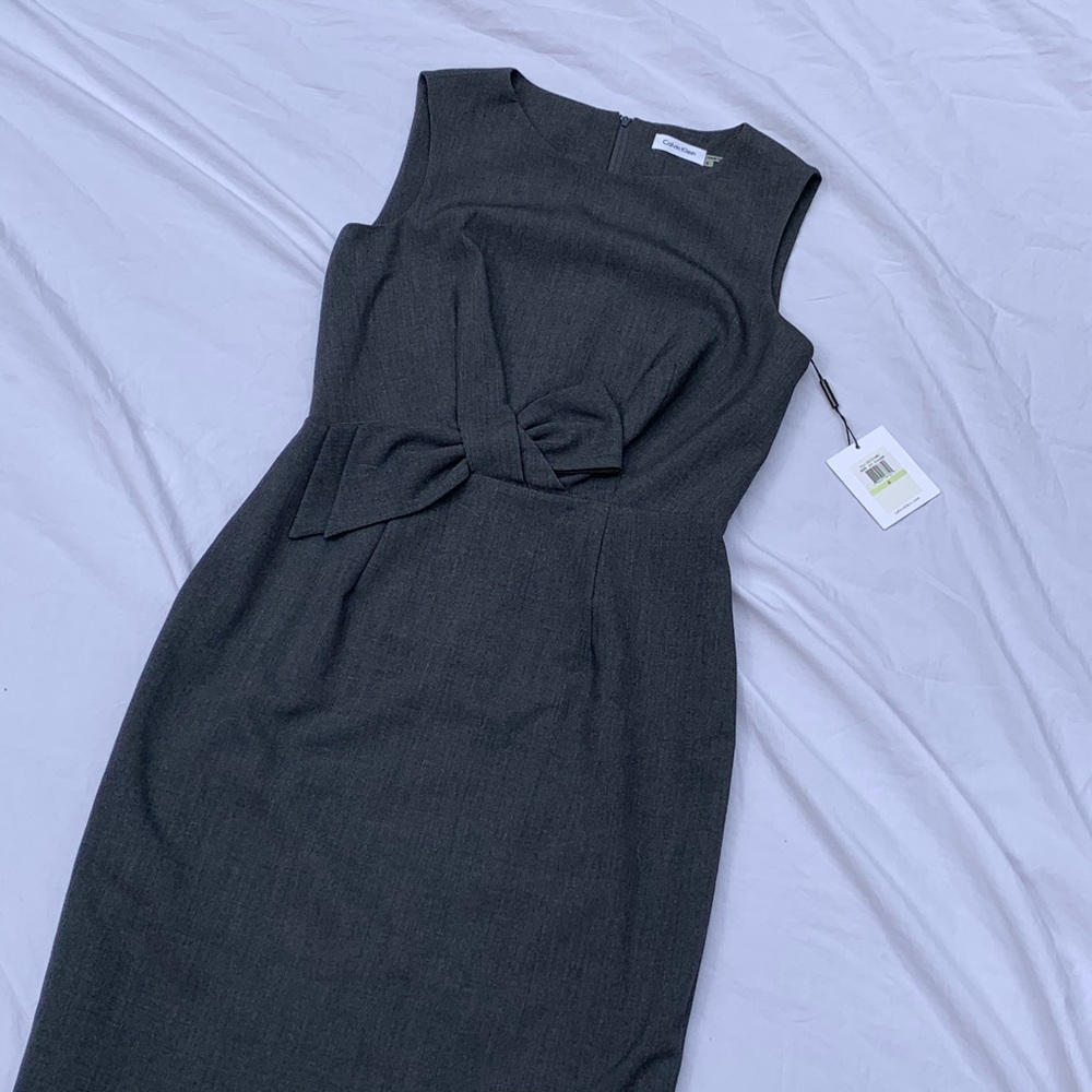 Calvin Klein NWT grey midi dress